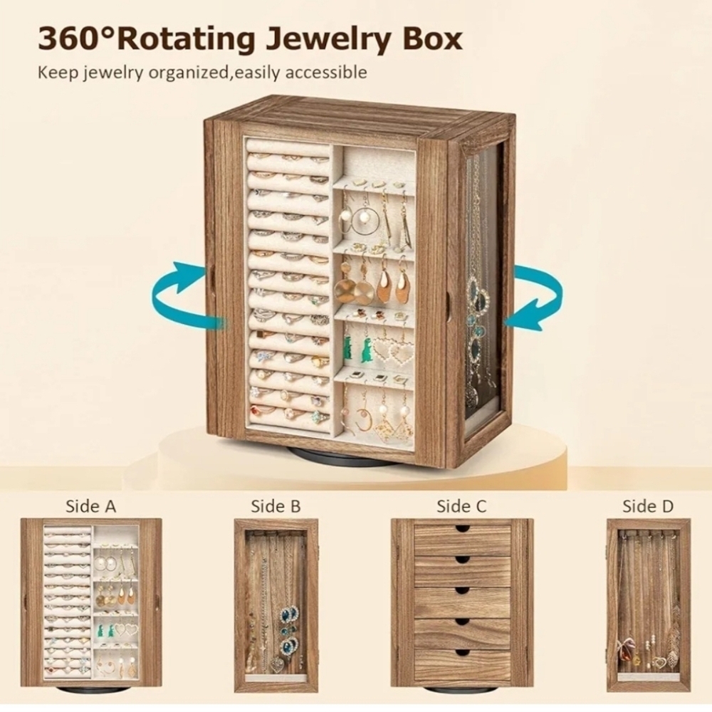 New 360° Rotating Jewelry Box